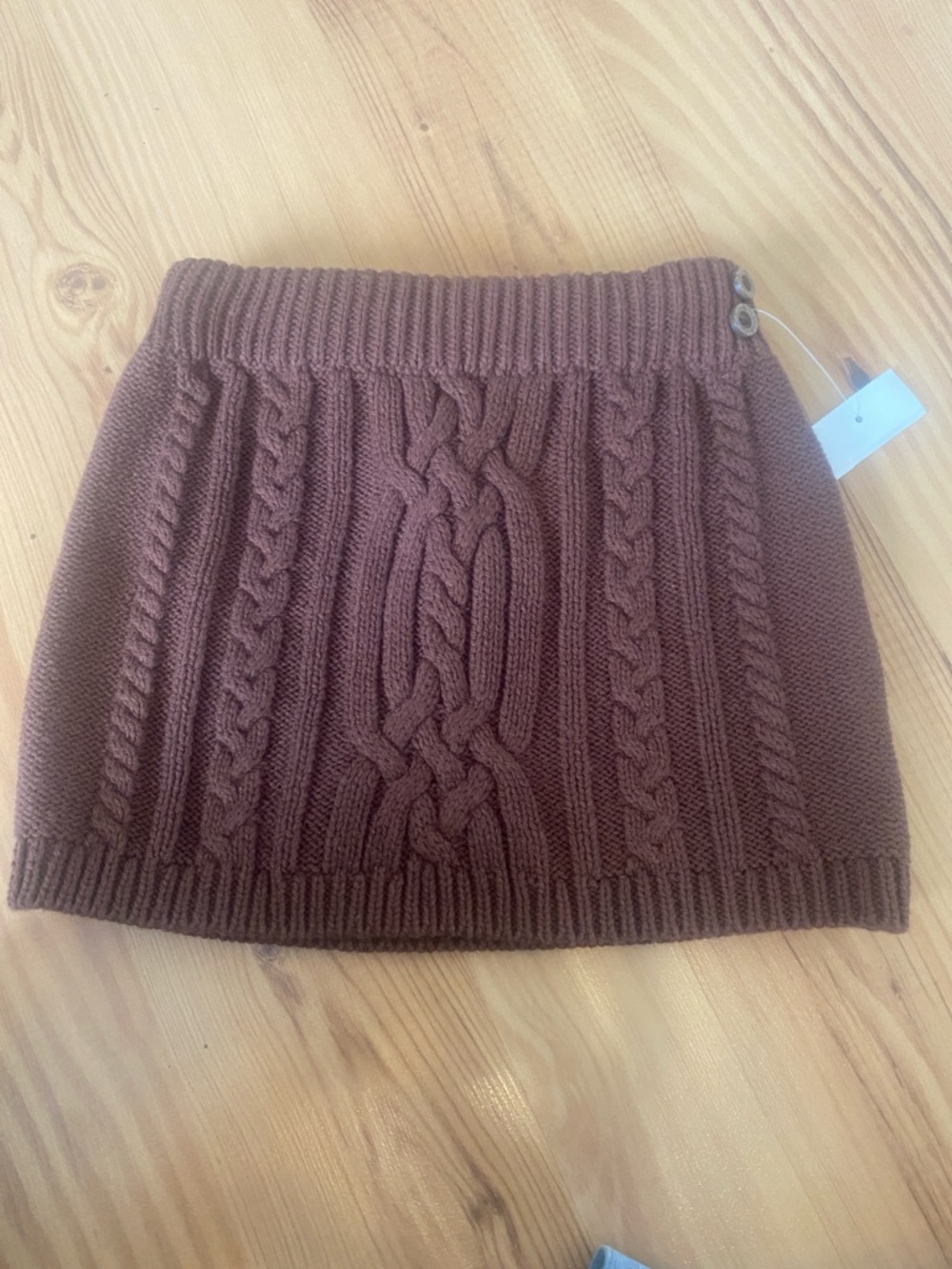 T.J.Maxx Brown Cable-Knit Mini Skirt
